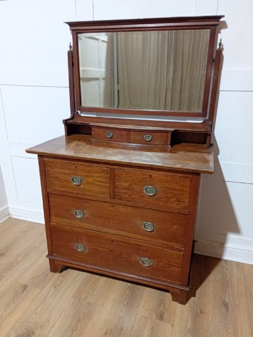 ARTS CRAFTS HARRIS LEBUS OF LONDON OAK DRESSING CHEST C18801900 - ADDITIONAL PHOTO 4