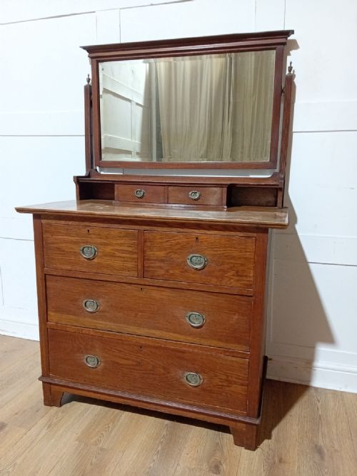 ARTS CRAFTS HARRIS LEBUS OF LONDON OAK DRESSING CHEST C18801900 - ADDITIONAL PHOTO 5