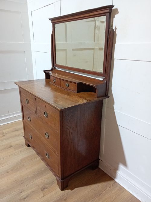 ARTS CRAFTS HARRIS LEBUS OF LONDON OAK DRESSING CHEST C18801900 - ADDITIONAL PHOTO 7