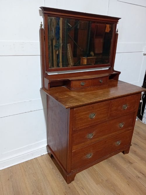 ARTS CRAFTS HARRIS LEBUS OF LONDON OAK DRESSING CHEST C18801900 - ADDITIONAL PHOTO 8