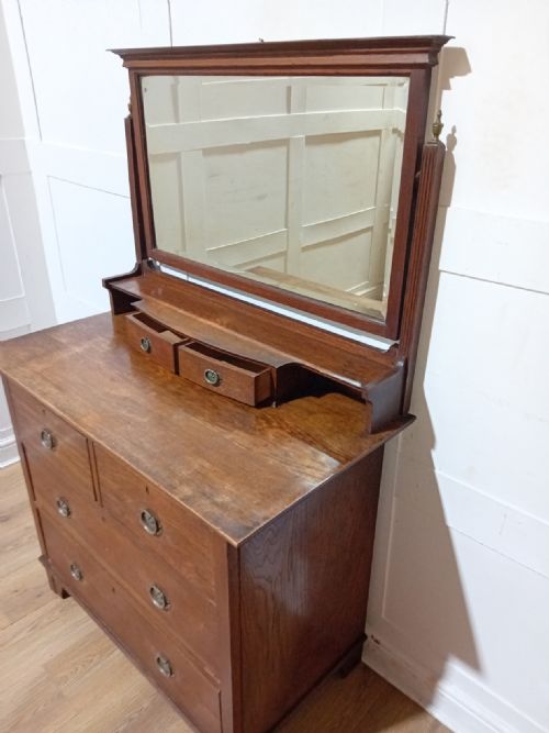 ARTS CRAFTS HARRIS LEBUS OF LONDON OAK DRESSING CHEST C18801900 - ADDITIONAL PHOTO 12
