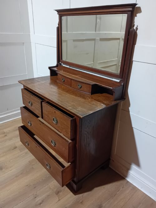 ARTS CRAFTS HARRIS LEBUS OF LONDON OAK DRESSING CHEST C18801900 - ADDITIONAL PHOTO 13
