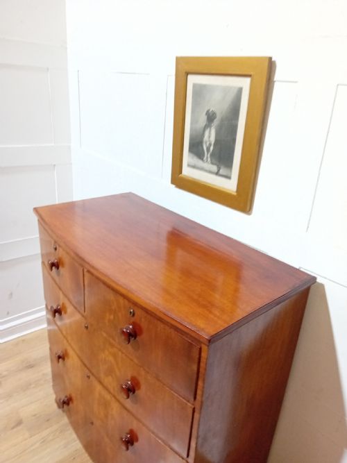 ANTIQUE WILLIAM IV BOW FRONT CHEST OF DRAWERS C183037 - ADDITIONAL PHOTO 5