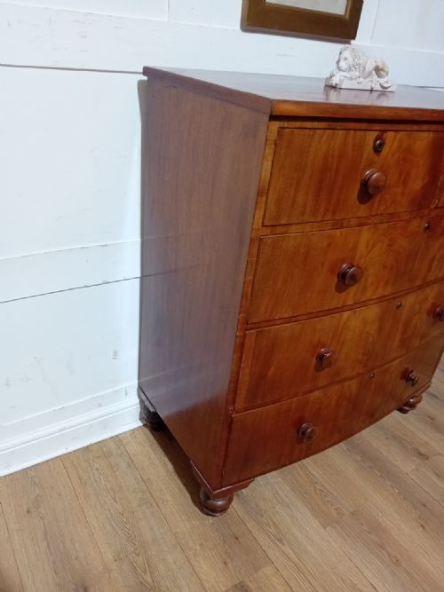 ANTIQUE WILLIAM IV BOW FRONT CHEST OF DRAWERS C183037 - ADDITIONAL PHOTO 6