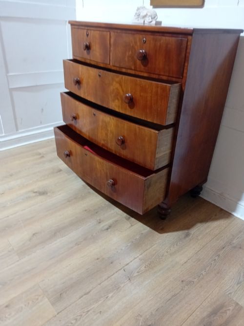 ANTIQUE WILLIAM IV BOW FRONT CHEST OF DRAWERS C183037 - ADDITIONAL PHOTO 10