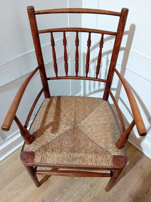 ANTIQUE ARTS CRAFTS SUSSEX CHAIR C18801900 - ADDITIONAL PHOTO 1