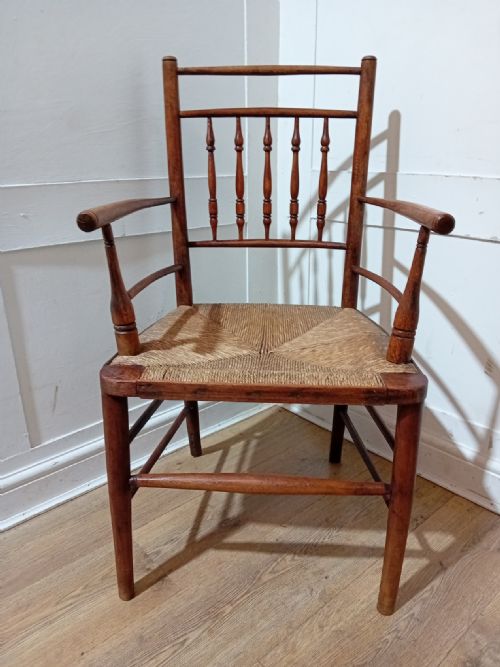 ANTIQUE ARTS CRAFTS SUSSEX CHAIR C18801900 - ADDITIONAL PHOTO 2