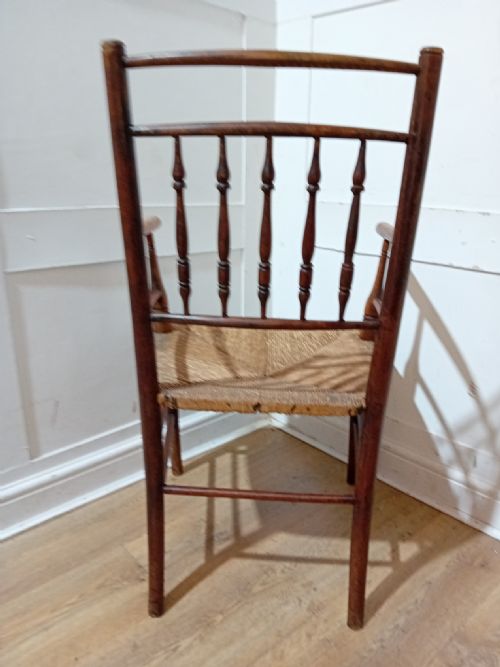 ANTIQUE ARTS CRAFTS SUSSEX CHAIR C18801900 - ADDITIONAL PHOTO 4