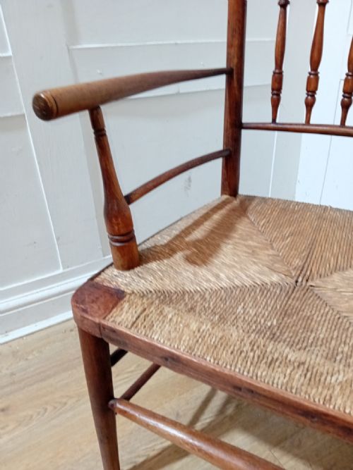 ANTIQUE ARTS CRAFTS SUSSEX CHAIR C18801900 - ADDITIONAL PHOTO 7