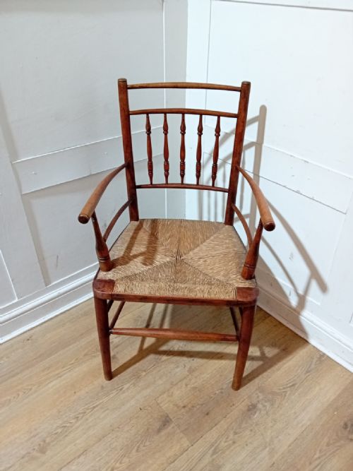 ANTIQUE ARTS CRAFTS SUSSEX CHAIR C18801900 - ADDITIONAL PHOTO 8