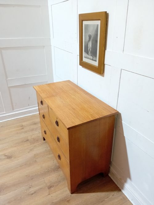 ANTIQUE ARTS CRAFTS GEORGE V OAK CHEST OF DRAWERS C191020 - ADDITIONAL PHOTO 2