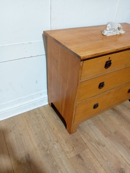 ANTIQUE ARTS CRAFTS GEORGE V OAK CHEST OF DRAWERS C191020 - ADDITIONAL PHOTO 8