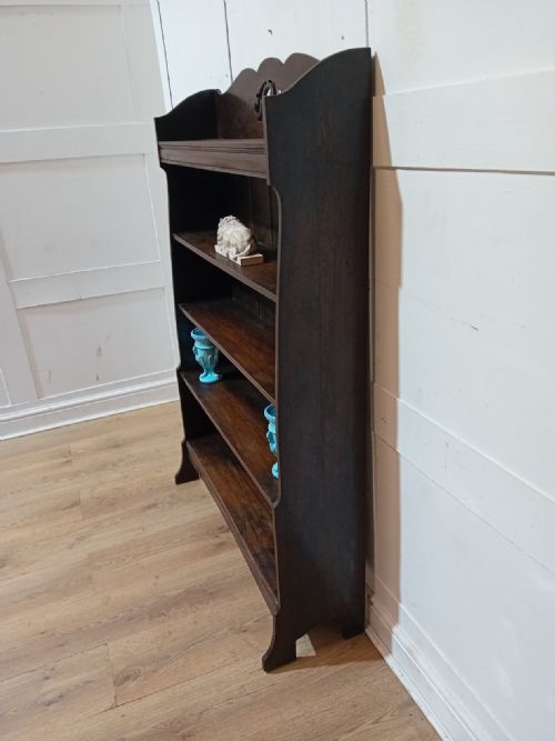 ARTS CRAFTS OAK WATERFALL BOOKCASE C1890 - ADDITIONAL PHOTO 2