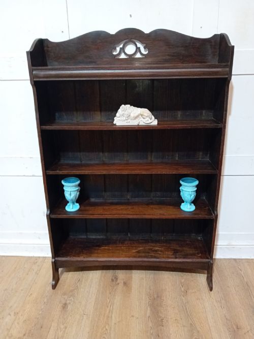 ARTS CRAFTS OAK WATERFALL BOOKCASE C1890 - ADDITIONAL PHOTO 4
