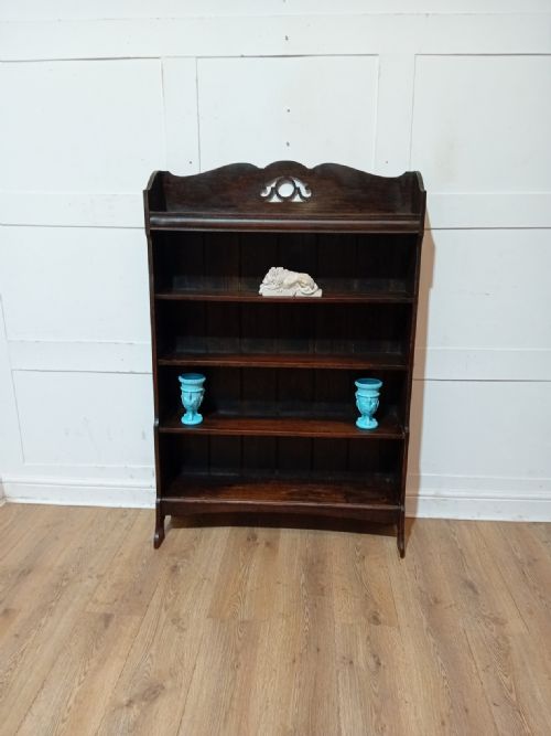 ARTS CRAFTS OAK WATERFALL BOOKCASE C1890 - ADDITIONAL PHOTO 6