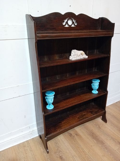 ARTS CRAFTS OAK WATERFALL BOOKCASE C1890 - ADDITIONAL PHOTO 9