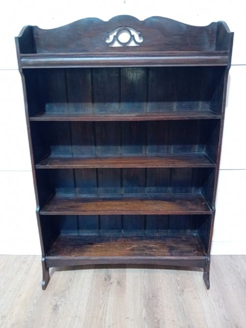 ARTS CRAFTS OAK WATERFALL BOOKCASE C1890 - ADDITIONAL PHOTO 11
