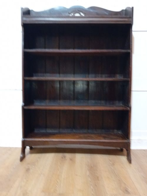 ARTS CRAFTS OAK WATERFALL BOOKCASE C1890 - ADDITIONAL PHOTO 12