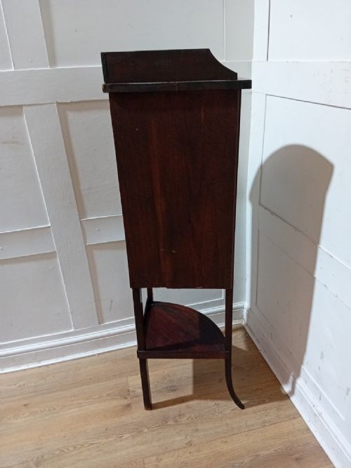 ANTIQUE EDWARDIAN DISPLAY CASE WITH BOWED GLASS DOORS C190111 - ADDITIONAL PHOTO 12
