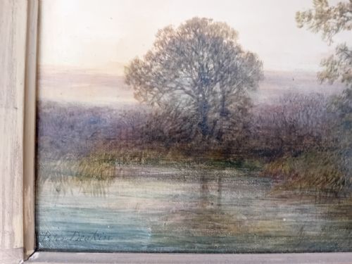 LANDSCAPE NEAR HARBORNE OIL ON CANVAS BY PETER DEAKIN - ADDITIONAL PHOTO 4