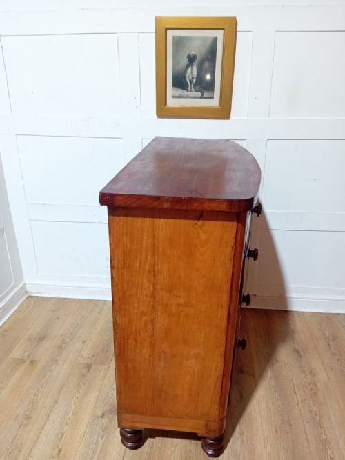 ANTIQUE VICTORIAN MAHOGANY BOW FRONT CHEST OF DRAWERS C187090 - ADDITIONAL PHOTO 13