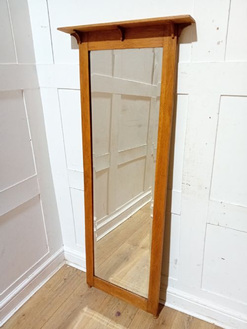 ANTIQUE OAK ARTS CRAFTS FREE STANDING MIRROR C18901900 - ADDITIONAL PHOTO 1