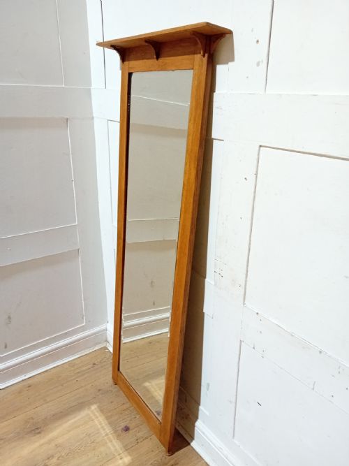 ANTIQUE OAK ARTS CRAFTS FREE STANDING MIRROR C18901900 - ADDITIONAL PHOTO 2