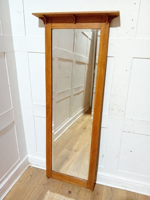 ANTIQUE OAK ARTS CRAFTS FREE STANDING MIRROR C18901900 - ADDITIONAL PHOTO 3