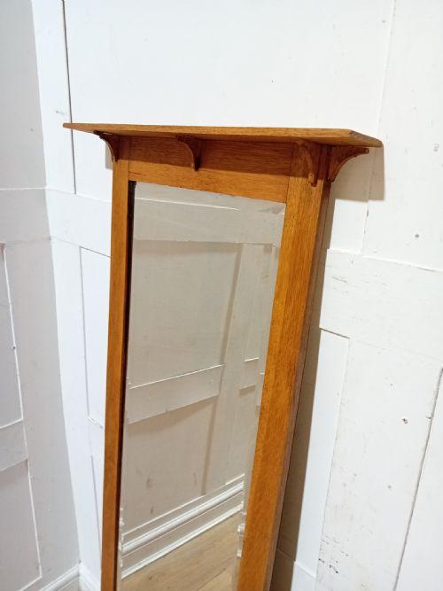 ANTIQUE OAK ARTS CRAFTS FREE STANDING MIRROR C18901900 - ADDITIONAL PHOTO 5