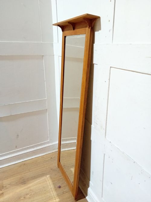 ANTIQUE OAK ARTS CRAFTS FREE STANDING MIRROR C18901900 - ADDITIONAL PHOTO 6