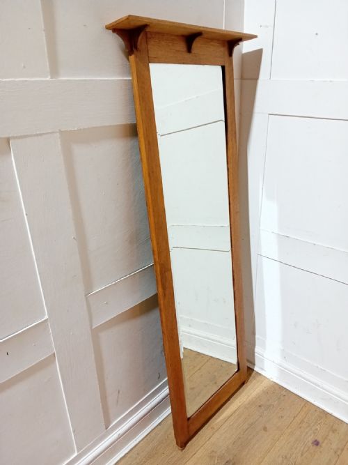 ANTIQUE OAK ARTS CRAFTS FREE STANDING MIRROR C18901900 - ADDITIONAL PHOTO 7