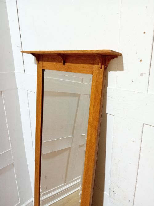 ANTIQUE OAK ARTS CRAFTS FREE STANDING MIRROR C18901900 - ADDITIONAL PHOTO 15