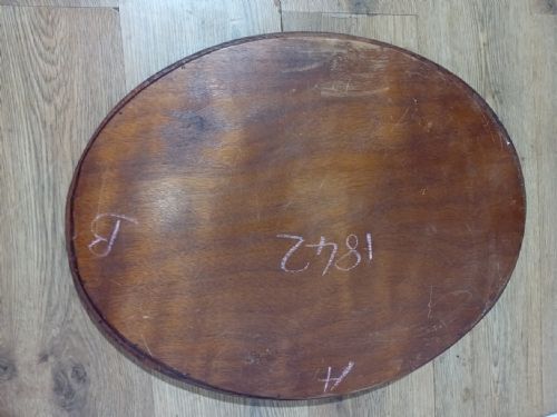 ANTIQUE OAK ARTS CRAFTS OVAL BEVEL EDGE MIRROR C190010 - ADDITIONAL PHOTO 11