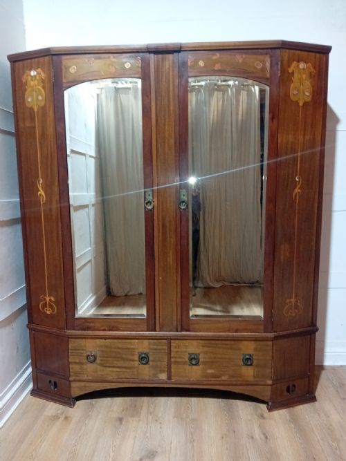 GLASGOW SCHOOL WYLIE LOCHHEAD OF GLASGOW WARDROBE DESIGNED BY E A TAYLOR RARE ARTS CRAFTS WARDROBE - ADDITIONAL PHOTO 5