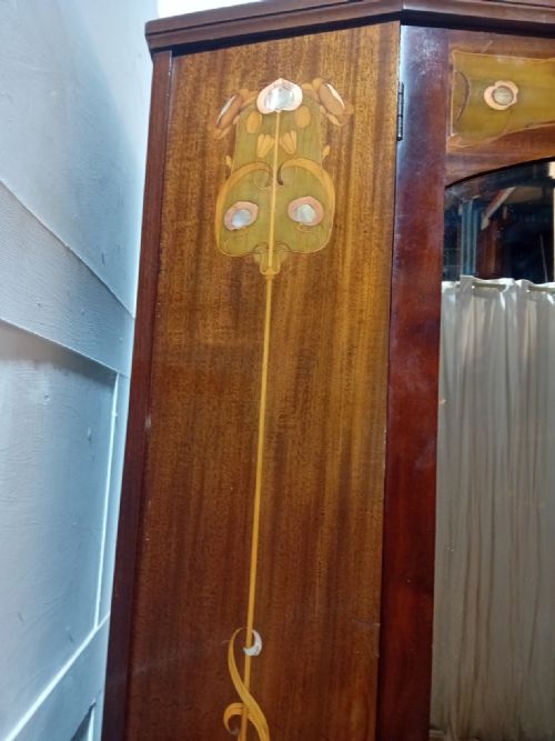 GLASGOW SCHOOL WYLIE LOCHHEAD OF GLASGOW WARDROBE DESIGNED BY E A TAYLOR RARE ARTS CRAFTS WARDROBE - ADDITIONAL PHOTO 6