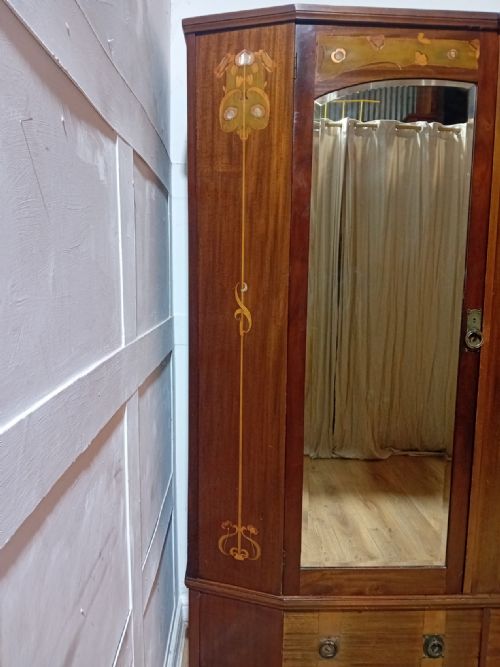 GLASGOW SCHOOL WYLIE LOCHHEAD OF GLASGOW WARDROBE DESIGNED BY E A TAYLOR RARE ARTS CRAFTS WARDROBE - ADDITIONAL PHOTO 7