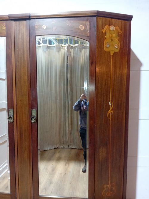 GLASGOW SCHOOL WYLIE LOCHHEAD OF GLASGOW WARDROBE DESIGNED BY E A TAYLOR RARE ARTS CRAFTS WARDROBE - ADDITIONAL PHOTO 9