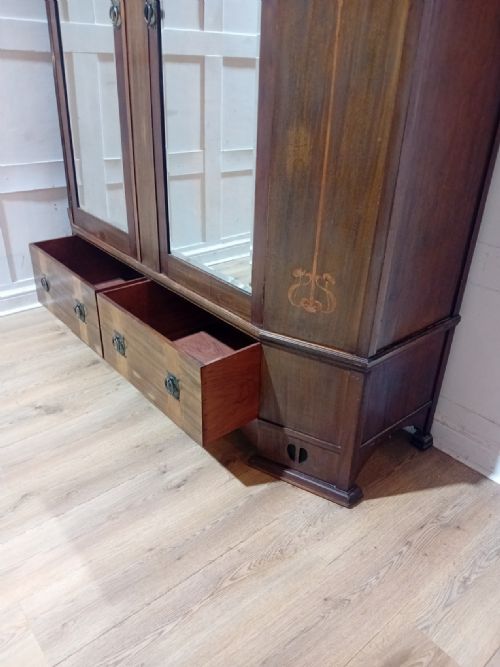 GLASGOW SCHOOL WYLIE LOCHHEAD OF GLASGOW WARDROBE DESIGNED BY E A TAYLOR RARE ARTS CRAFTS WARDROBE - ADDITIONAL PHOTO 12