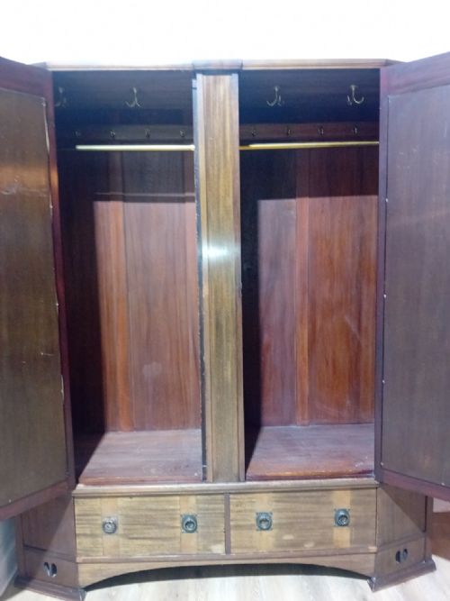GLASGOW SCHOOL WYLIE LOCHHEAD OF GLASGOW WARDROBE DESIGNED BY E A TAYLOR RARE ARTS CRAFTS WARDROBE - ADDITIONAL PHOTO 13