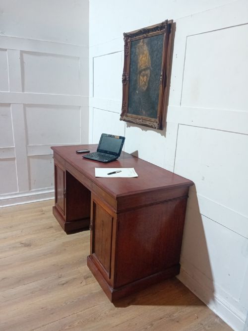 ARTS CRAFTS VICTORIAN MAHOGANY PEDESTAL DESK C188595 - ADDITIONAL PHOTO 1
