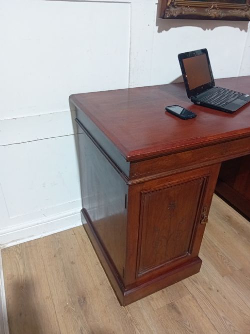 ARTS CRAFTS VICTORIAN MAHOGANY PEDESTAL DESK C188595 - ADDITIONAL PHOTO 7