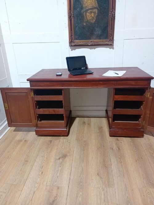 ARTS CRAFTS VICTORIAN MAHOGANY PEDESTAL DESK C188595 - ADDITIONAL PHOTO 8