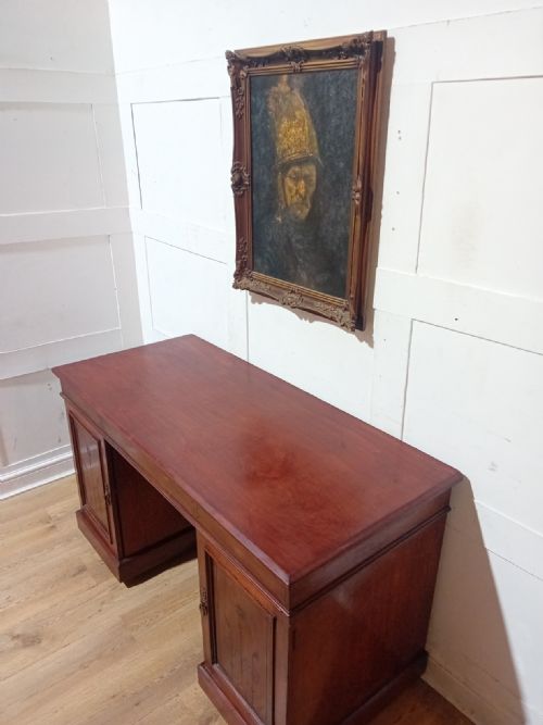ARTS CRAFTS VICTORIAN MAHOGANY PEDESTAL DESK C188595 - ADDITIONAL PHOTO 14