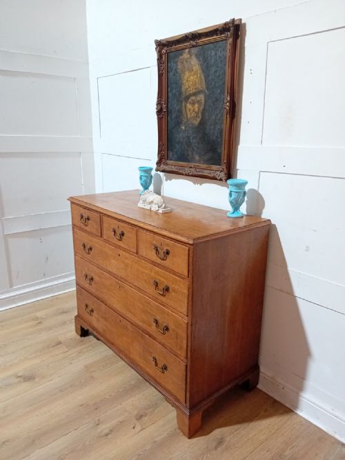 ANTIQUE GEORGE III OAK CHEST OF DRAWERS C176080 - ADDITIONAL PHOTO 3