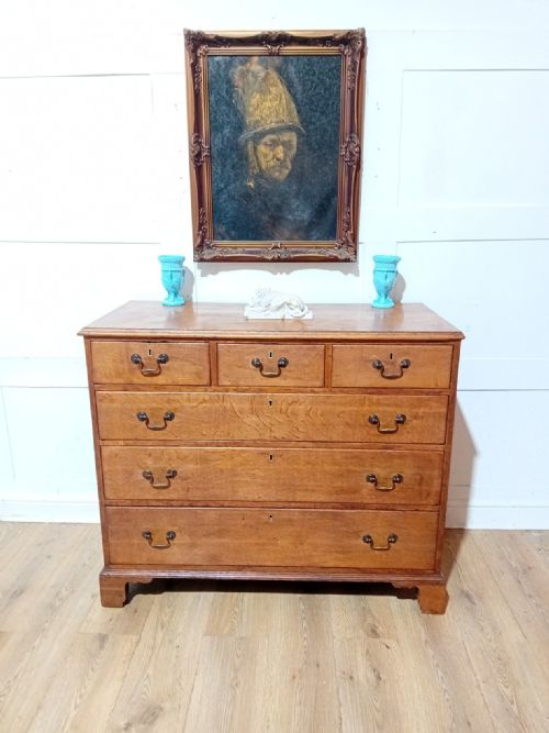 ANTIQUE GEORGE III OAK CHEST OF DRAWERS C176080 - ADDITIONAL PHOTO 4