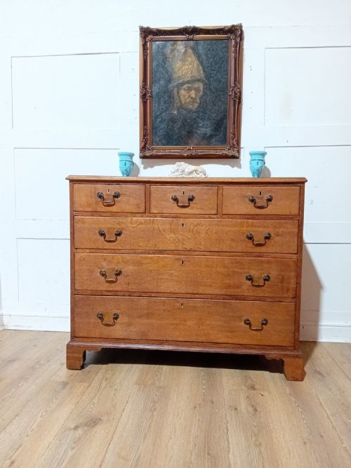 ANTIQUE GEORGE III OAK CHEST OF DRAWERS C176080 - ADDITIONAL PHOTO 5