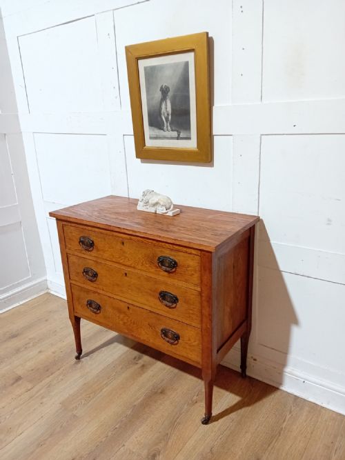 ARTS CRAFTS VICTORIAN OAK CHEST OF DRAWERS C18801900 - ADDITIONAL PHOTO 1