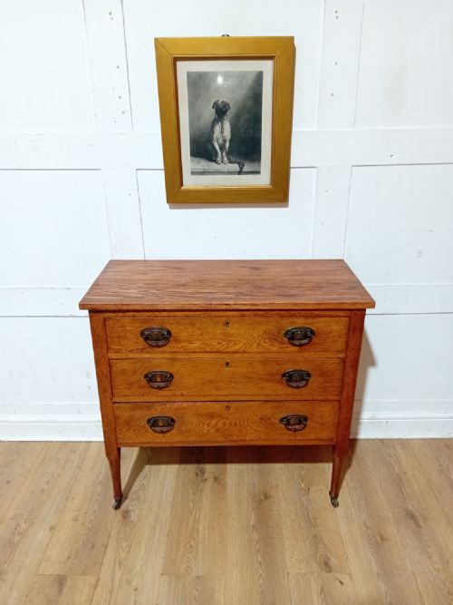 ARTS CRAFTS VICTORIAN OAK CHEST OF DRAWERS C18801900 - ADDITIONAL PHOTO 12