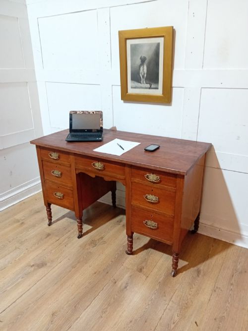 ANTIQUE VICTORIAN OAK DESK C18801900 - ADDITIONAL PHOTO 3