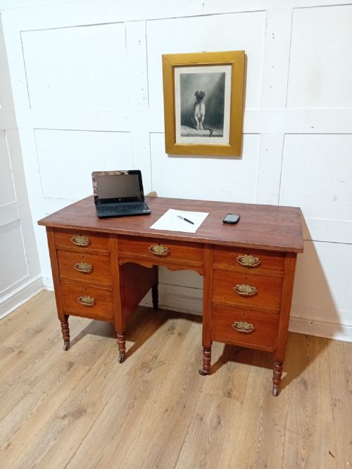 ANTIQUE VICTORIAN OAK DESK C18801900 - ADDITIONAL PHOTO 4